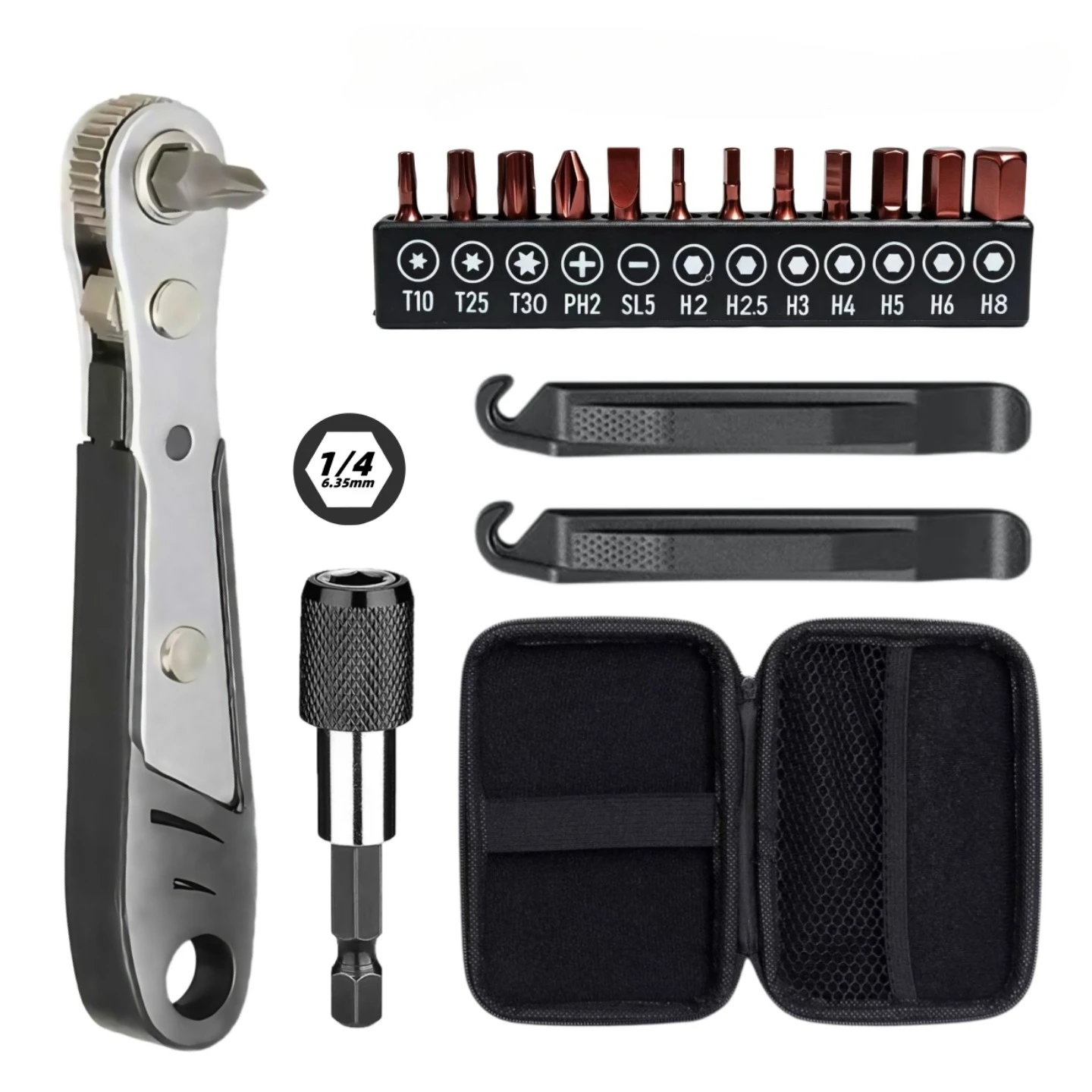 AliExpress probon 14in1 Multifunction 90 Degree Ratchet Screwdriver Set Match 12Pcs L25mm Bits Mini Repair Tool Kit For Bicycle DIY Household Tool