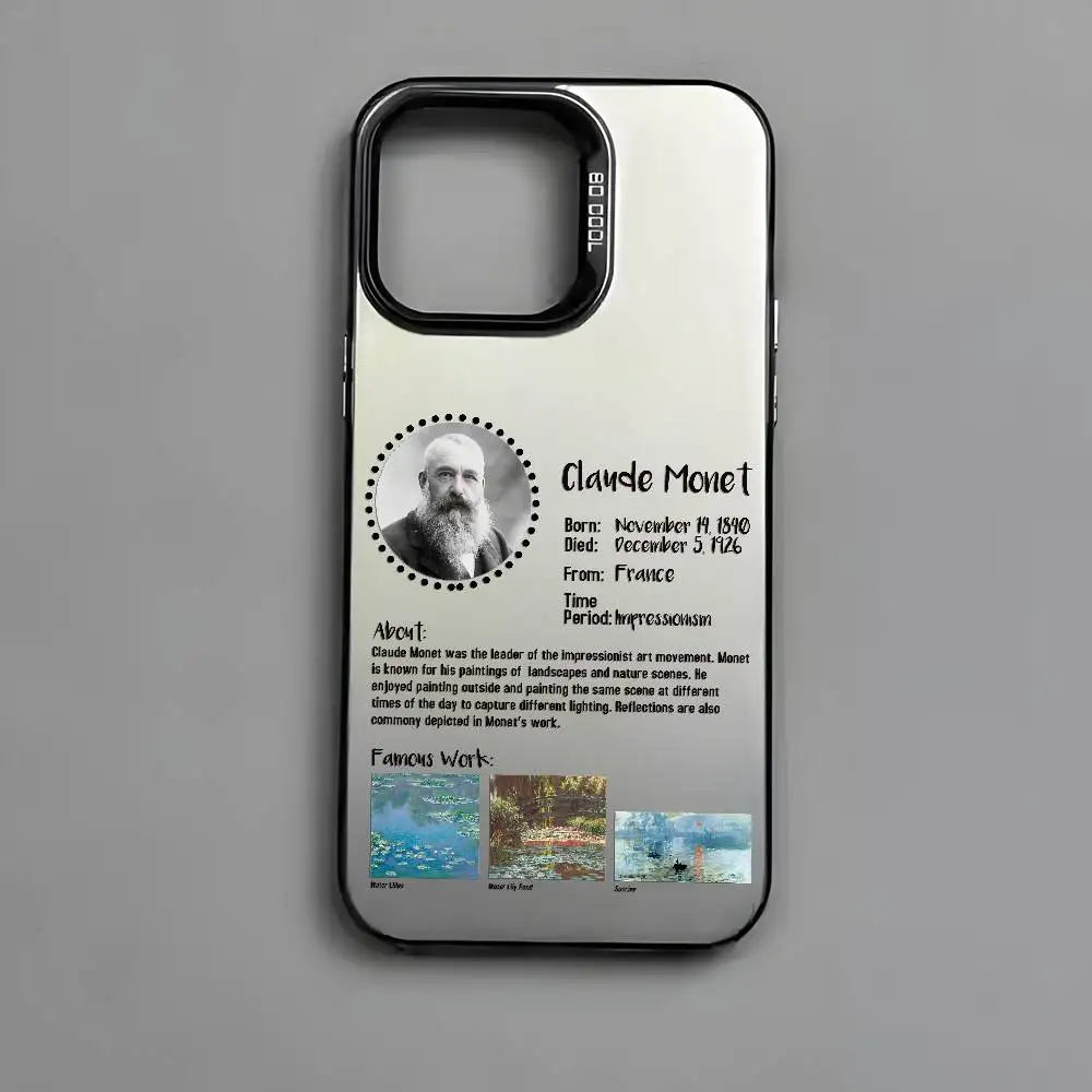 كلود مونيه النفط اللوحة جراب هاتف آيفون 17 16 15 14 13 12 11 زائد برو ماكس متعدد الألوان أورورا الليزر للصدمات فوندا غطاء