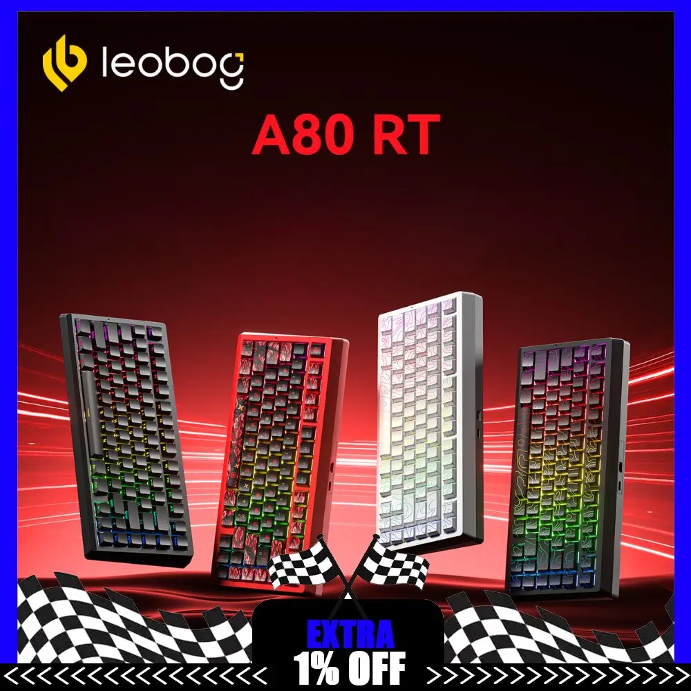 

LEOBOG A80RT Magnetic Swtich Wired Keyboard A80RT ULTRA 3Mode Keyboard Customization Hot Swap 0.01RT E-sports Gaming Keyboard
