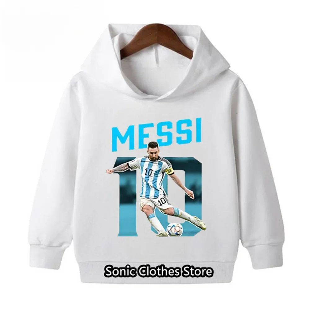 Messi Printed Children's Clothing Children's Hoodie Set Plus Velvet Sweatshirt Pants Sports Clothes Set for Boys and Girls