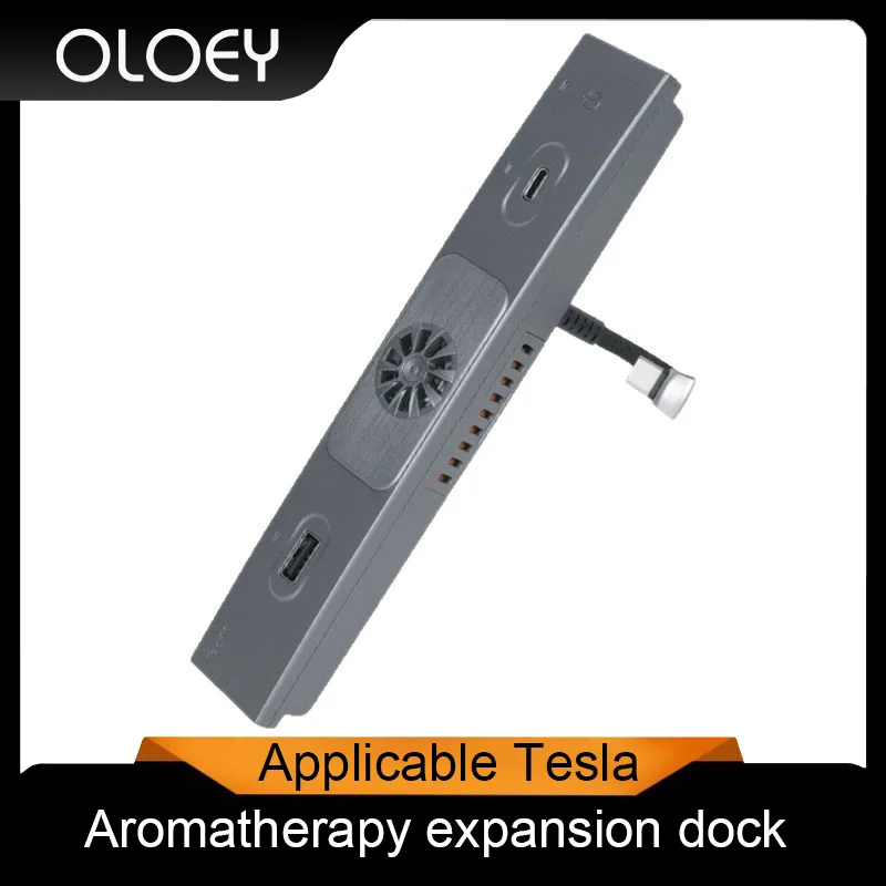 

YJANG 3 in 1 Center Console USB Hub Docking Station with LED Light 27W Fast Charger Aroma Diffuser for Tesla Model 3 Model Y