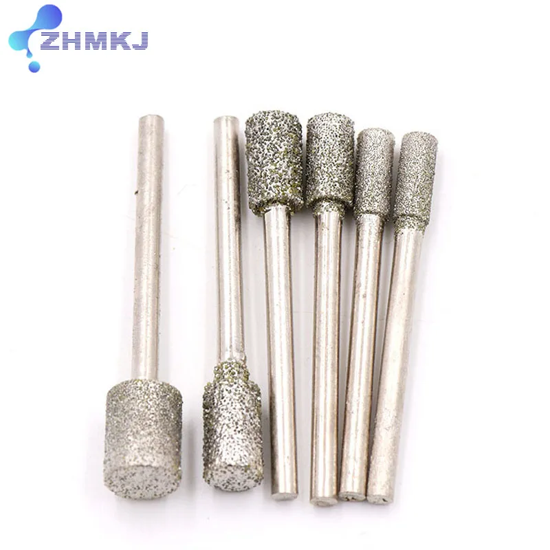 Diamond Burr Grinding Engraving Bit 2.35/3mm Shank For Dremel Rotary 80 Grit Diameter 0.5 0.8 1 1.2 1.5 2 2.5 3 4 5 6 7 8 10mm