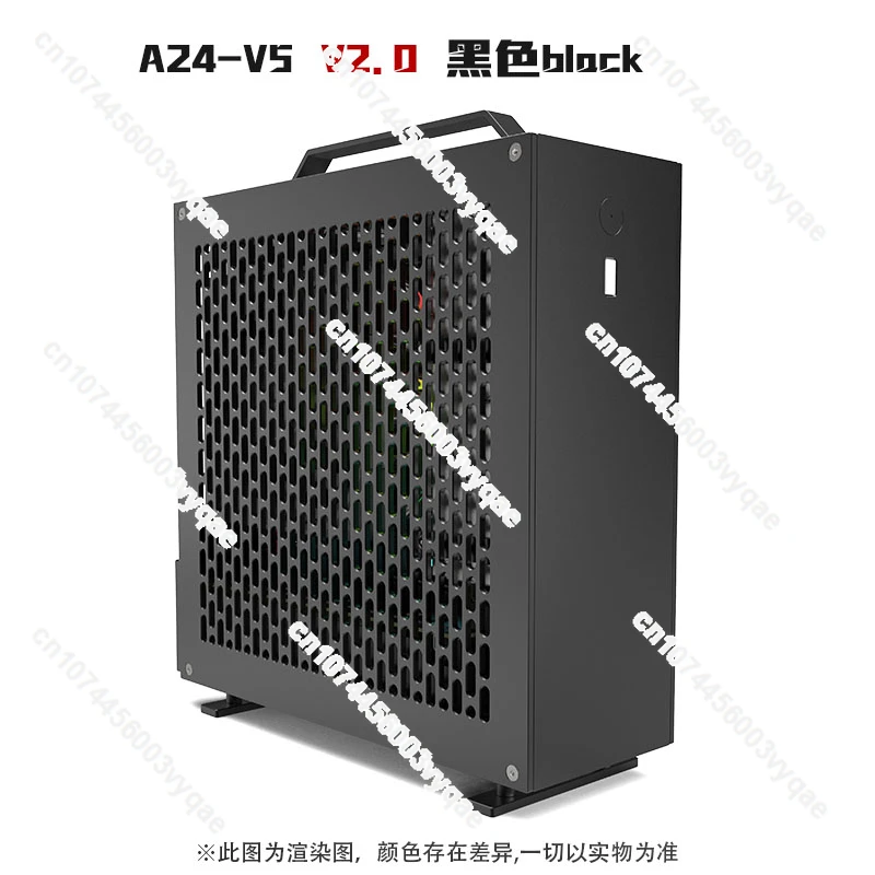 A24-V5 2.0 Double-Slot Single Display 1U Power Supply ITX Chassis Double-Sided Chamfering