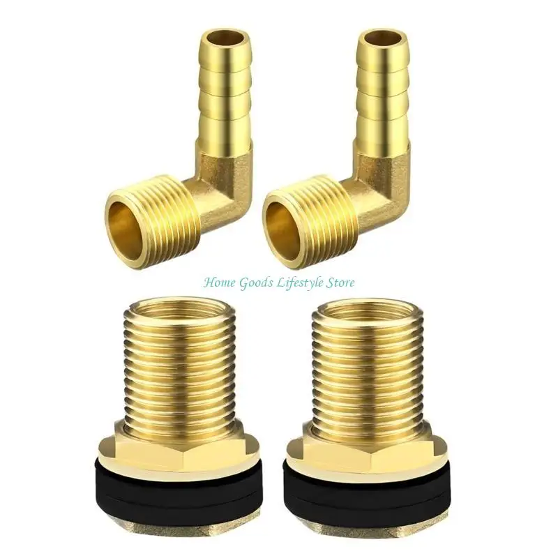 E74E Brass tanks Fitting set Metal tanks Connectors Precisions for Buckets & Containers