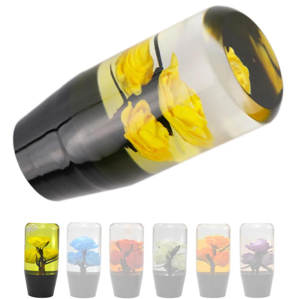 

Gear Shift Knob Underwater Flower in Bubble Water Stick AT MT Universal Transparent Shifter Lever Head Screw-in Car Parts