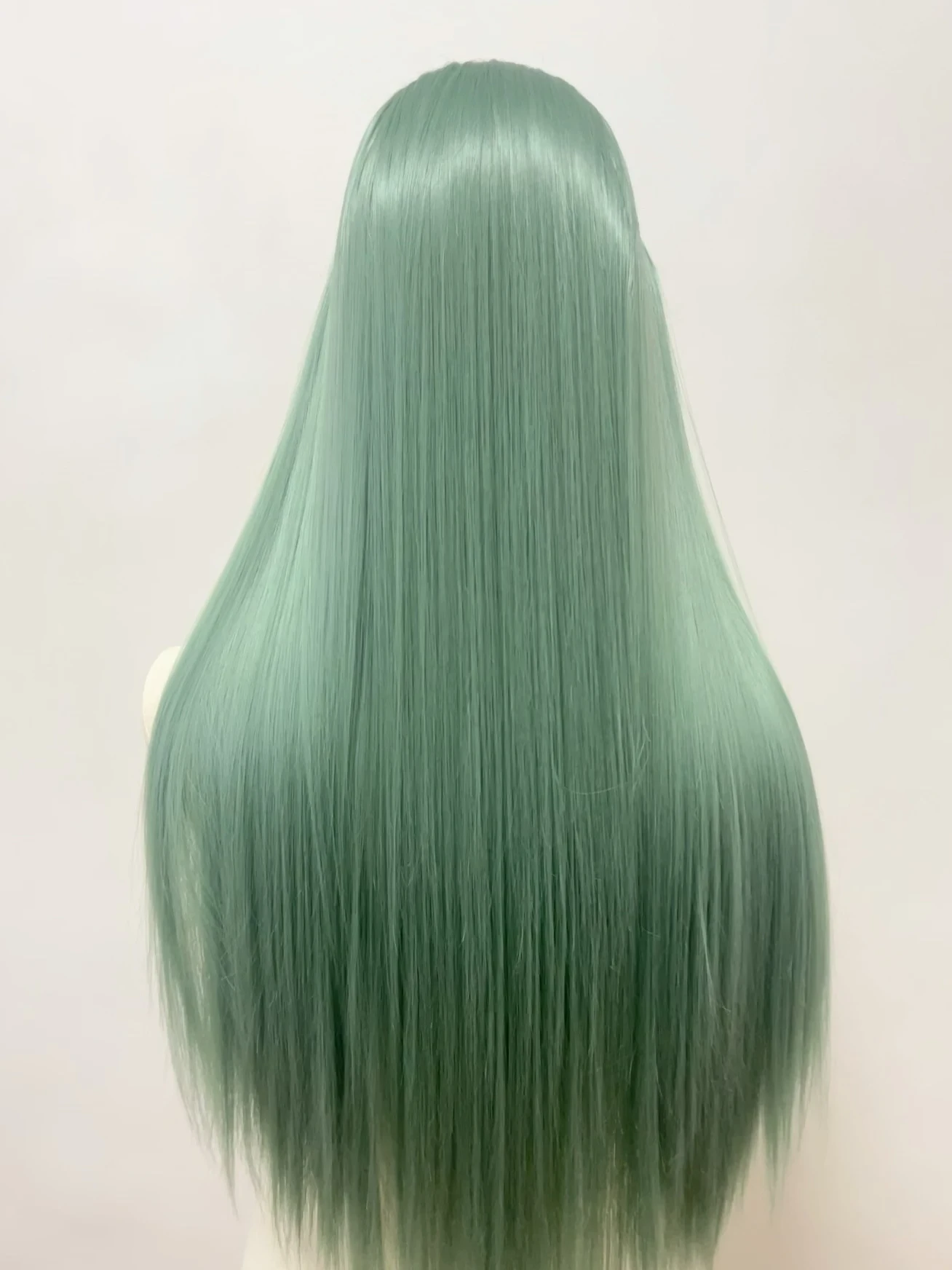 민트 그린 레이스 프론트 가발 (여성용) 26인치 13x4 롱 스트레이트 레이스 가발, 내열성 합성 레이스 가발, 코스프레용 내추럴
