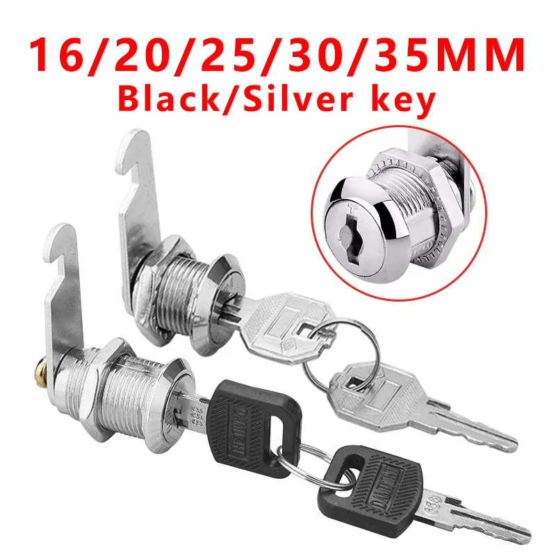 

5/20/100SETS 16mm 20mm 25mm 30mm 35mm Metal Rotary Key Switch Push Button Lock Switch Latching Cylinder Cabinet Security Locker