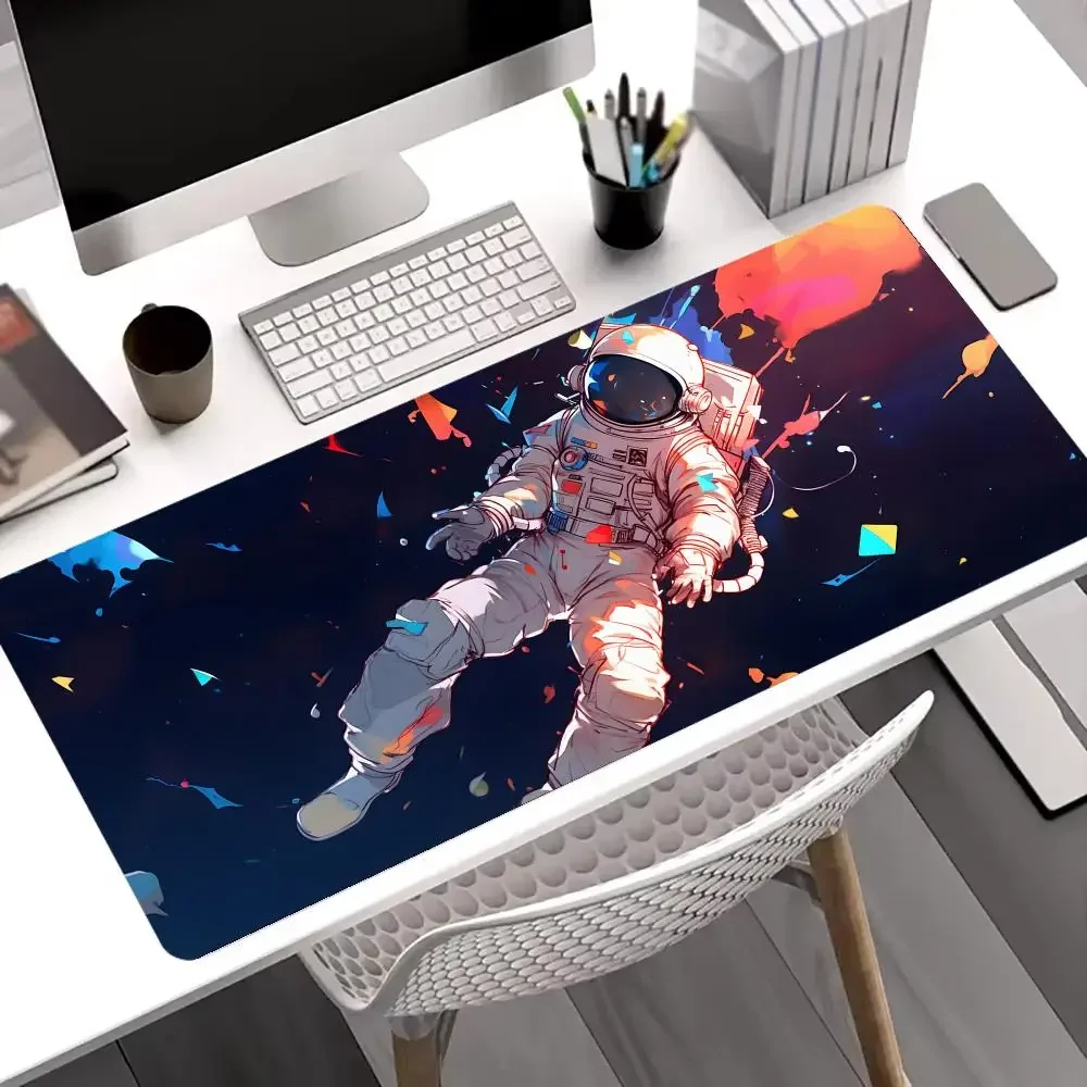 Alfombrilla de ratón de astronauta de dibujos animados, teclado grande para Gamer, alfombrillas antideslizantes con borde cosido, cojín para ordenador portátil, alfombrilla para tableta, Mini tapete para juegos de PC