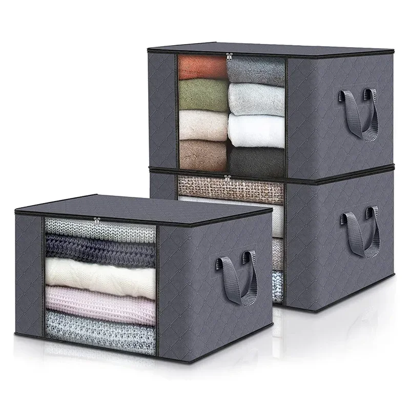 Large Capacity Clothes Storage Bag Foldable Blanket Storage Bags Storage Containers for Organizing Bedroom Closet Clothing