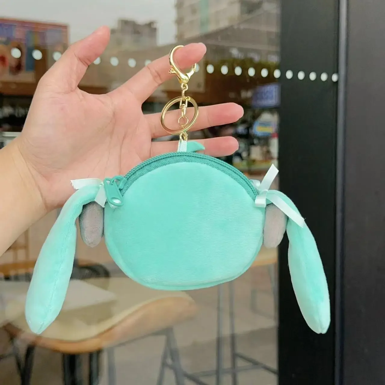 Bandai Anime Hatsune Miku Q Versie Kawaii Figuur Multi Functionele Pluche Mini Tas Hanger Hoofdtelefoon Tas Zak Portemonnee Geschenken