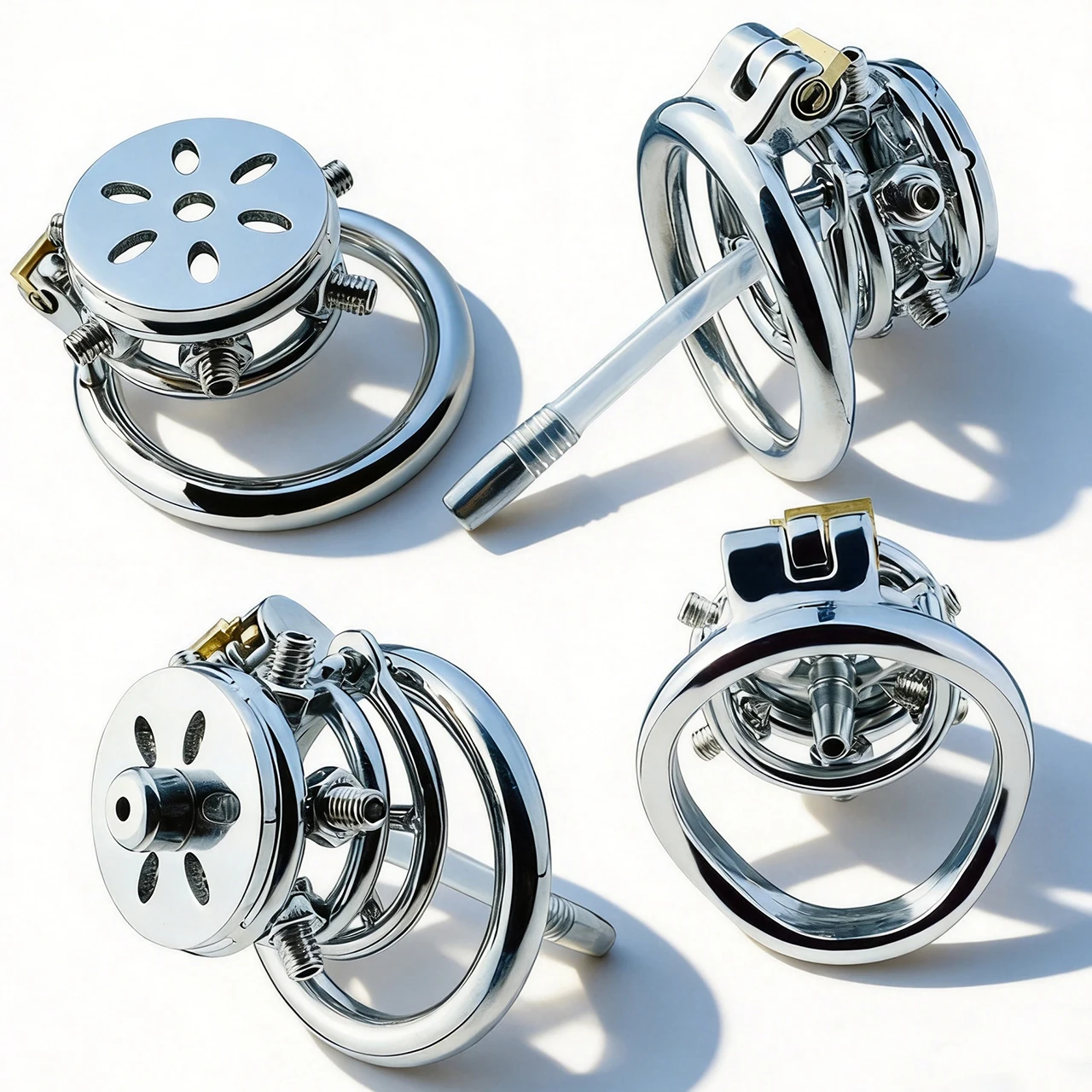 FRRK Male Small Chastity Cock Cage Stainless Steel Bondage Device Penis Cock Ring With Urethral Plug Lock Sex Toys For Men BDSM