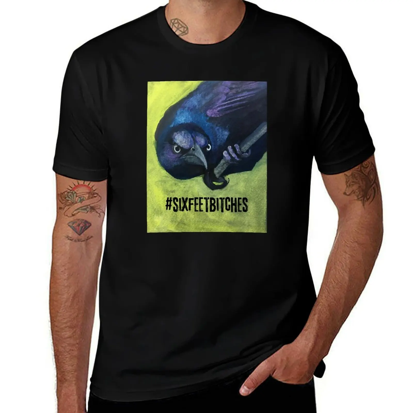 Bird with attitute telling you to back off and keep your distance T-Shirt Basic Casual Wear Short Sleeve Top T-Shirt