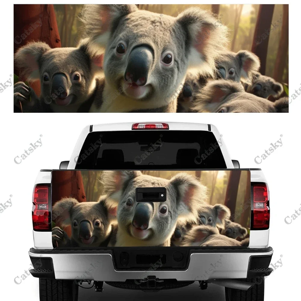 

Koala Bear Sitting On Tree Truck Tailgate Wrap Professional Grade Material Universal Fit for Full Size Trucks Weatherproof