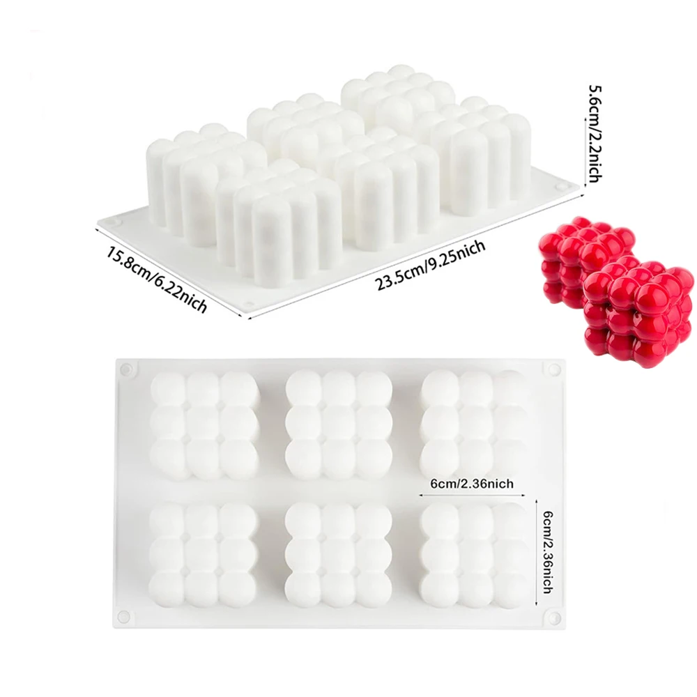 6-holte grote bubbel siliconen kaars schimmel mousse cake chocolade schimmel aromatherapie zeep kaars home decor kaars maken benodigdheden