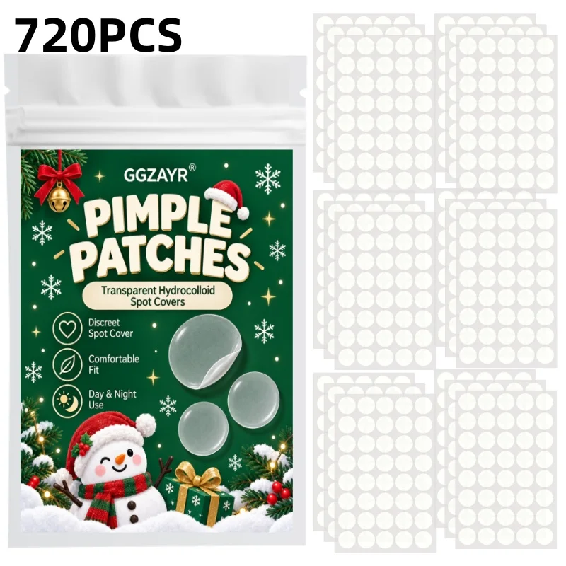 720pcs Clear Round Pimple Patches Hydrocolloid Acne Spot Stickers Invisible Face Blemish Covers Christmas Skin Care Set