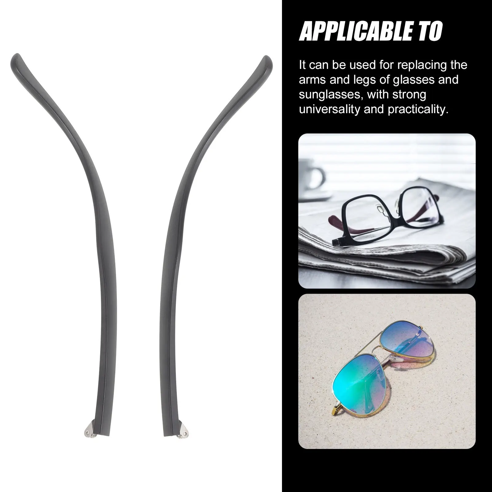 

1Pair Universal Glasses Replacement Temple Metal Eyeglasses Arms for Frame Repair Kit Tough Anti Collision Ear