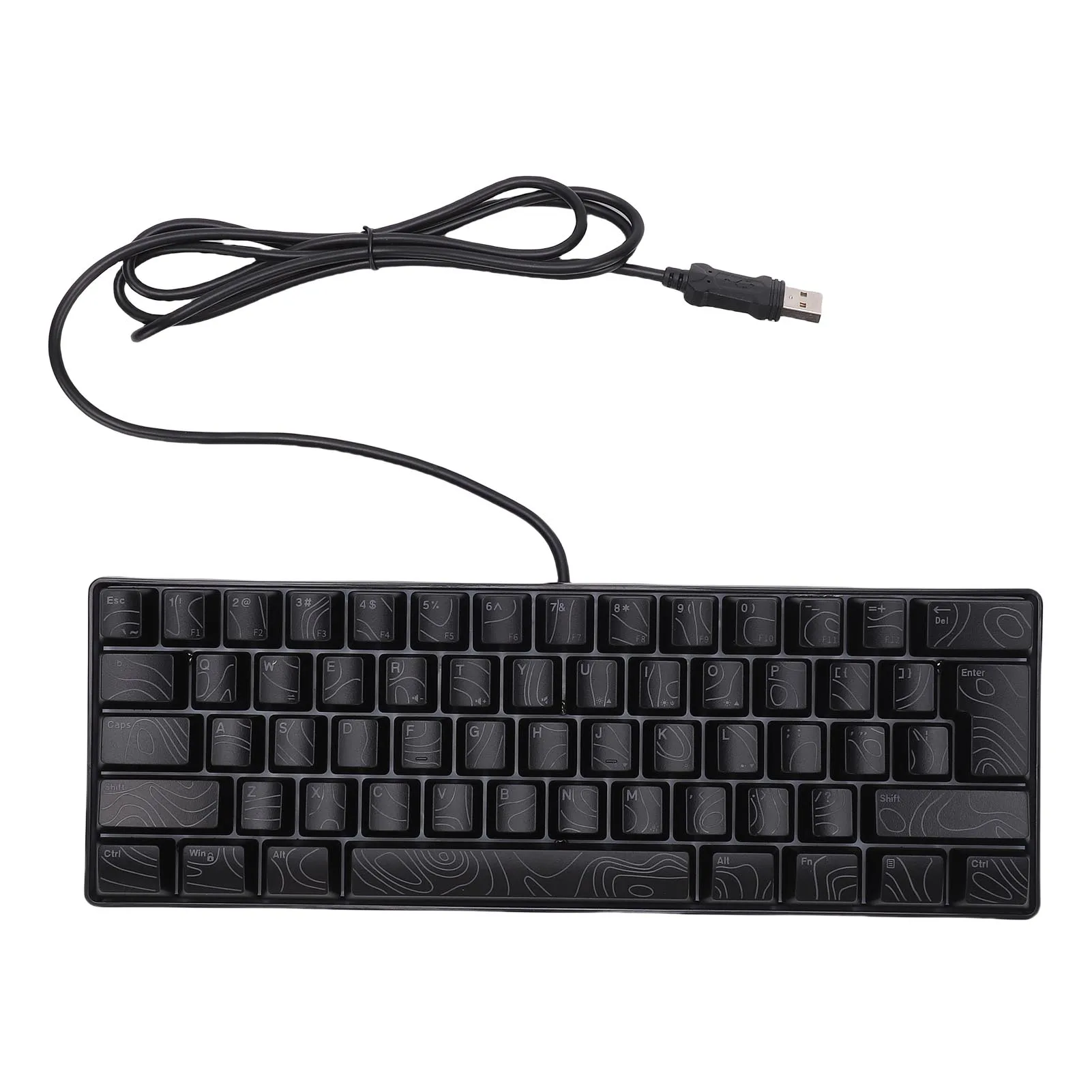 Computer Keyboard USB Wired RGB N Key Rollover Contour Keycaps Membrane Keyboard for Working Gaming 61 Key Mechanical Keyboard