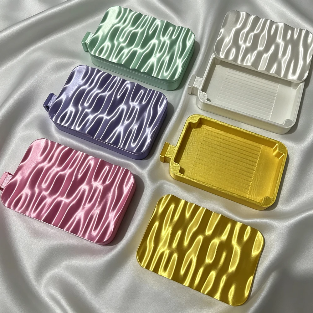 HOMFUN 3D Silk Ripple Moire Diamond Painting Point Drill Tray，Functional Storage Flip Drill Tray 5D Embroidery Accessories Tools