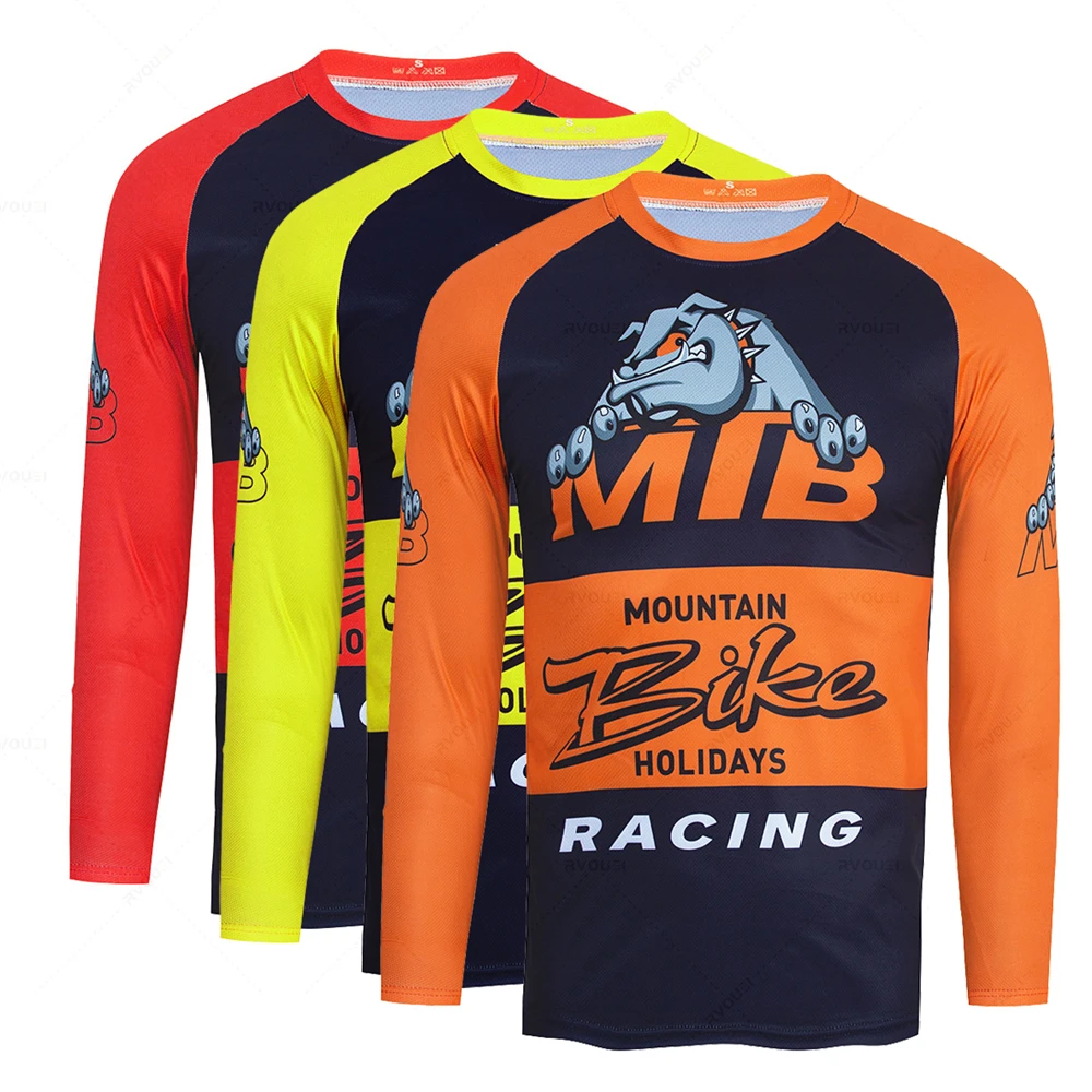 Dog Mountain Bike Motorcycle Cycling Jersey Crossmax Shirt Ciclismo Clothes for Men MTB DH TEAM  MX New Racing Downhill Jersey