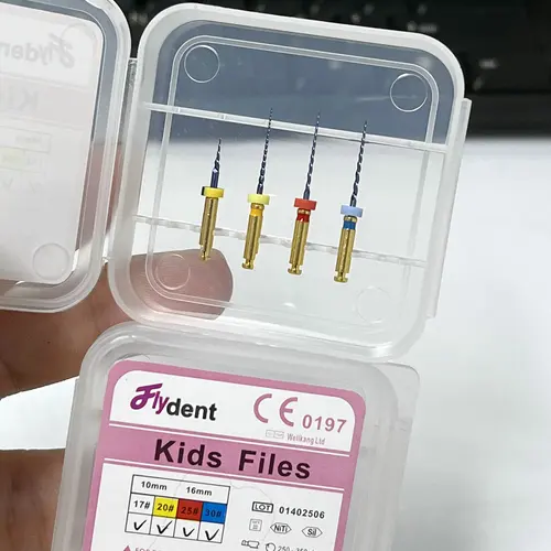 Imagen 2 del producto Limas dentales para niños, 4 unidades en paquete, limas suaves azules activadas por calor para archivos de conducto radicular para niños, herramienta de dentista