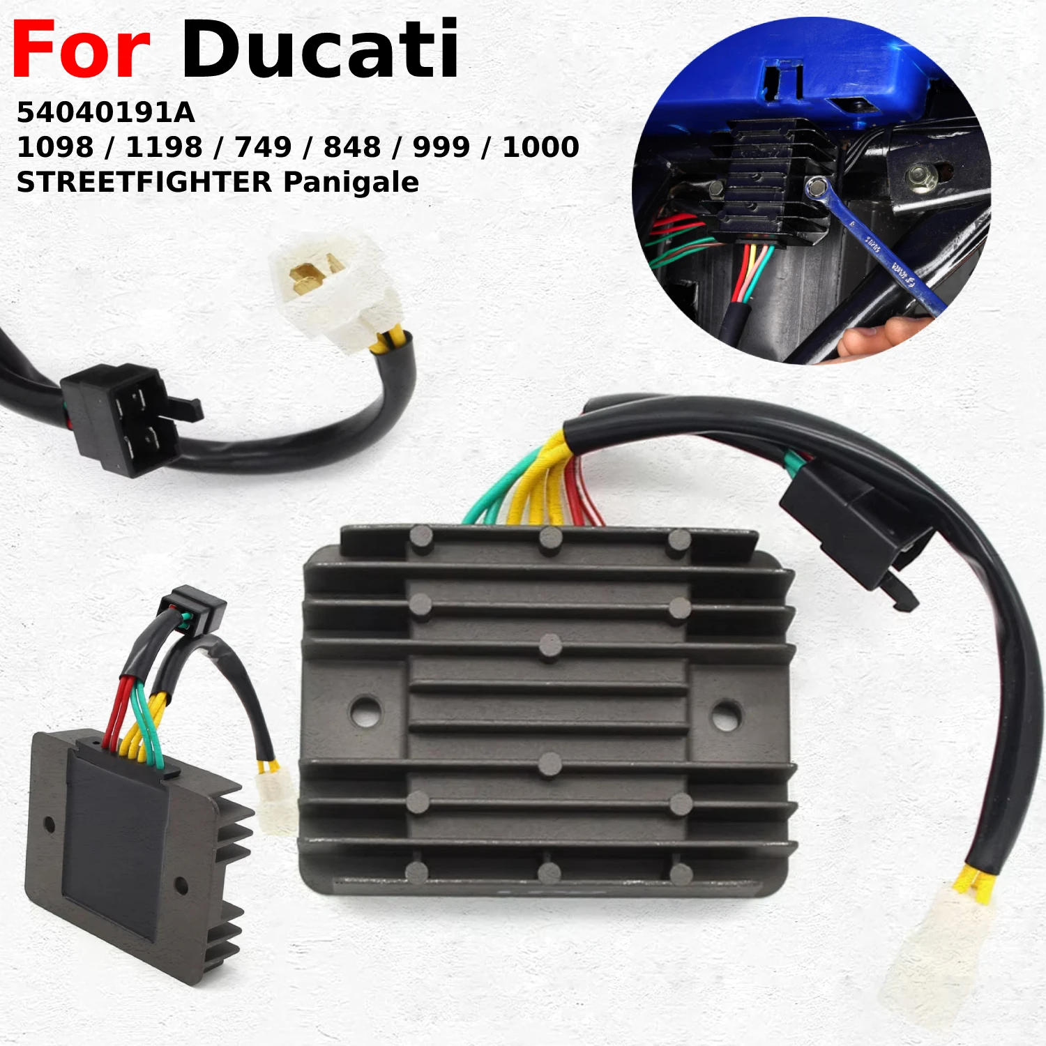 

Voltage Regulator Rectifier For Ducati 848 849 999 1098 1099 1000 1100 EVO STREETFIGHTER S R Facelift DS MULTI STRADA 54040191A
