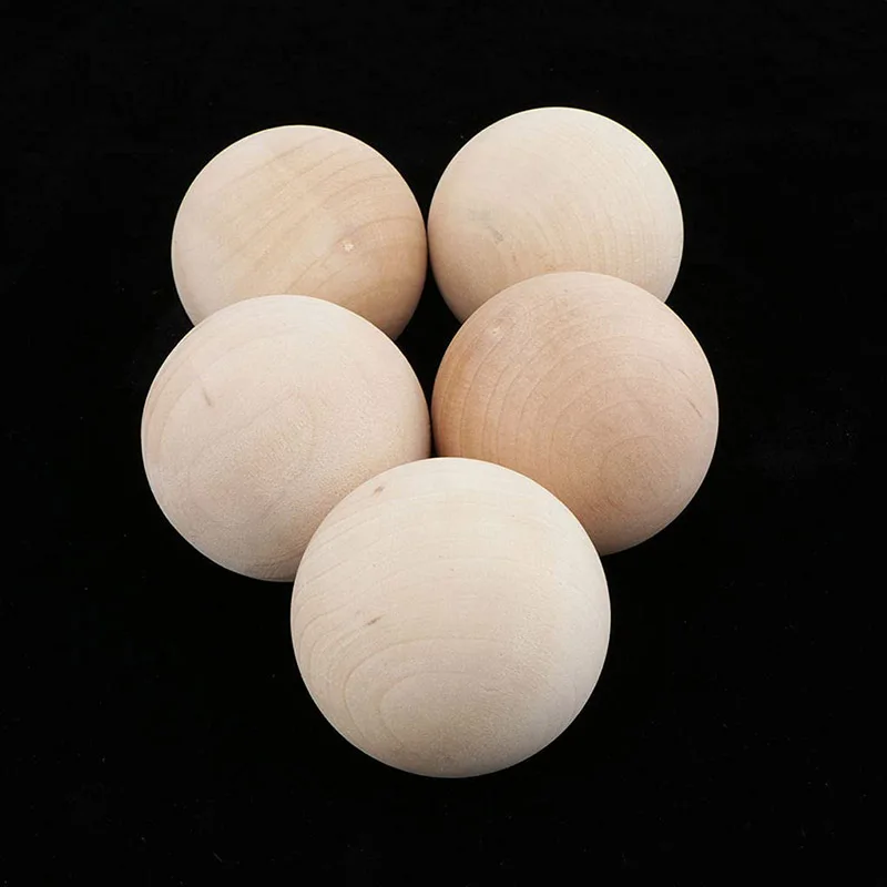 60 mm Broadleaf balls solid natural beech wooden balls Solid wood round ball curtains wooden bead decorative balls