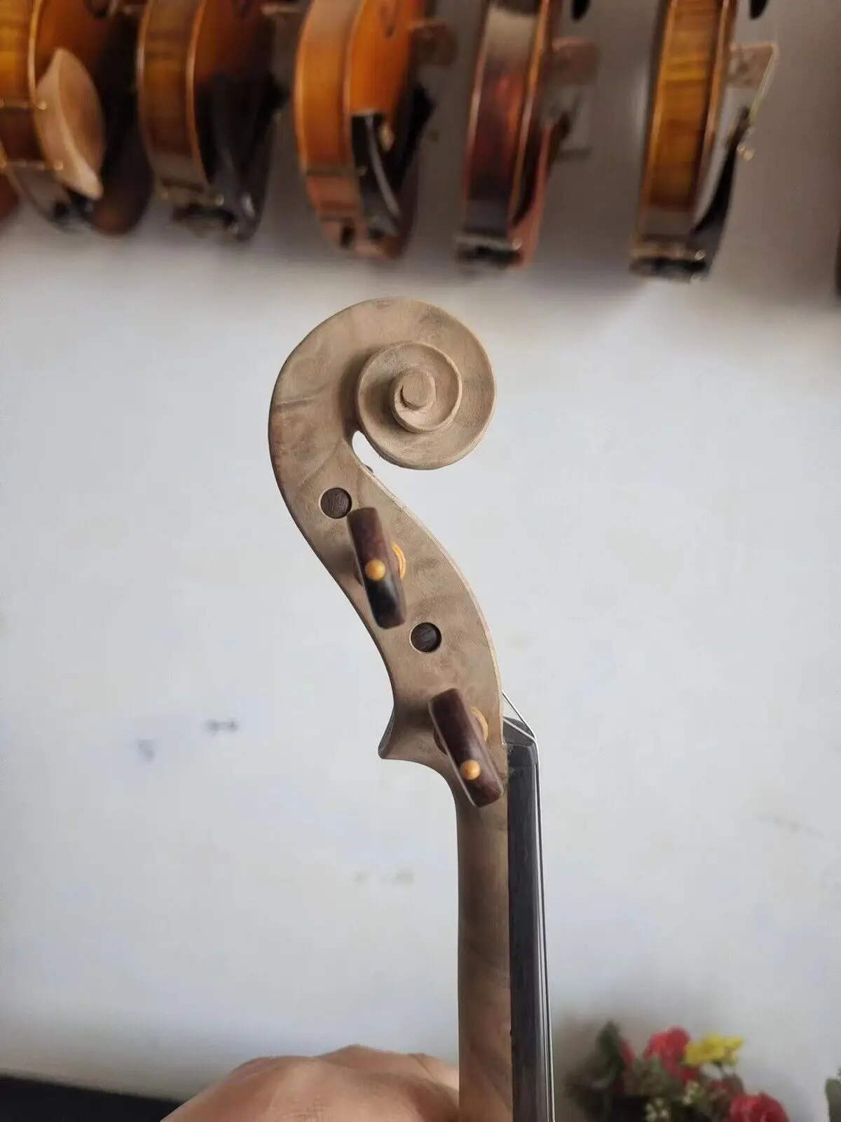 4/4 Violin Stradi Model Unvarnished Solid Bird Eye Maple Back Spruce Top No 1 Musical Instruments
