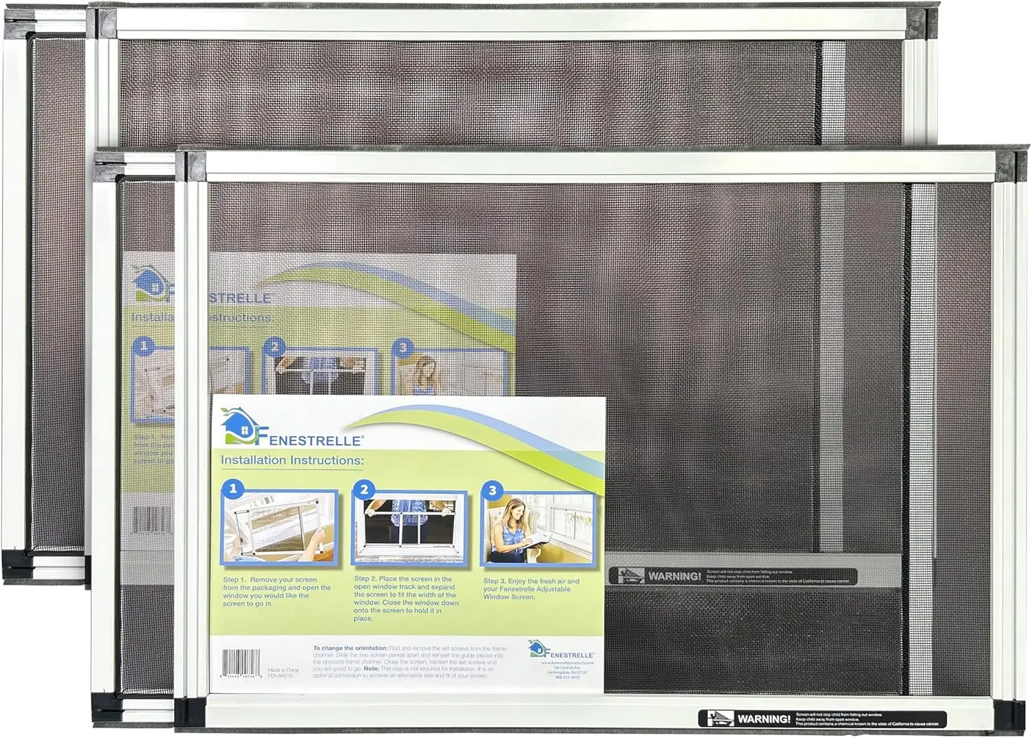 

Раздвижная оконная сетка 15 дюймов (В) x 21-40 дюймов (Ш), регулируемая по ширине, с огнестойкой сеткой, комплект из 2 штук