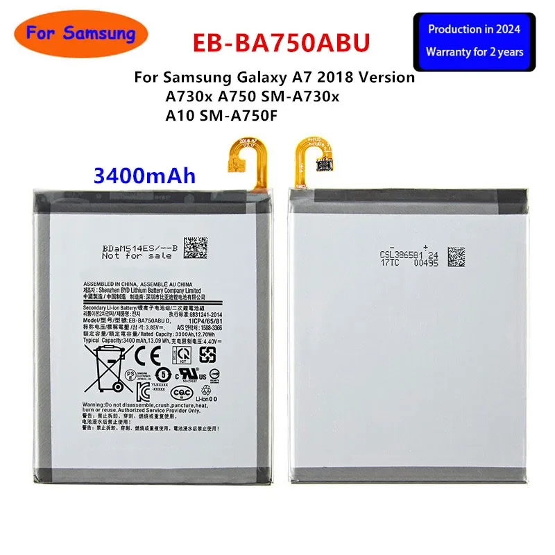 

Brand New EB-BA750ABU 3400mAh Battery For Samsung Galaxy A7 2018 Version A730x A750 SM-A730x A10 SM-A750F