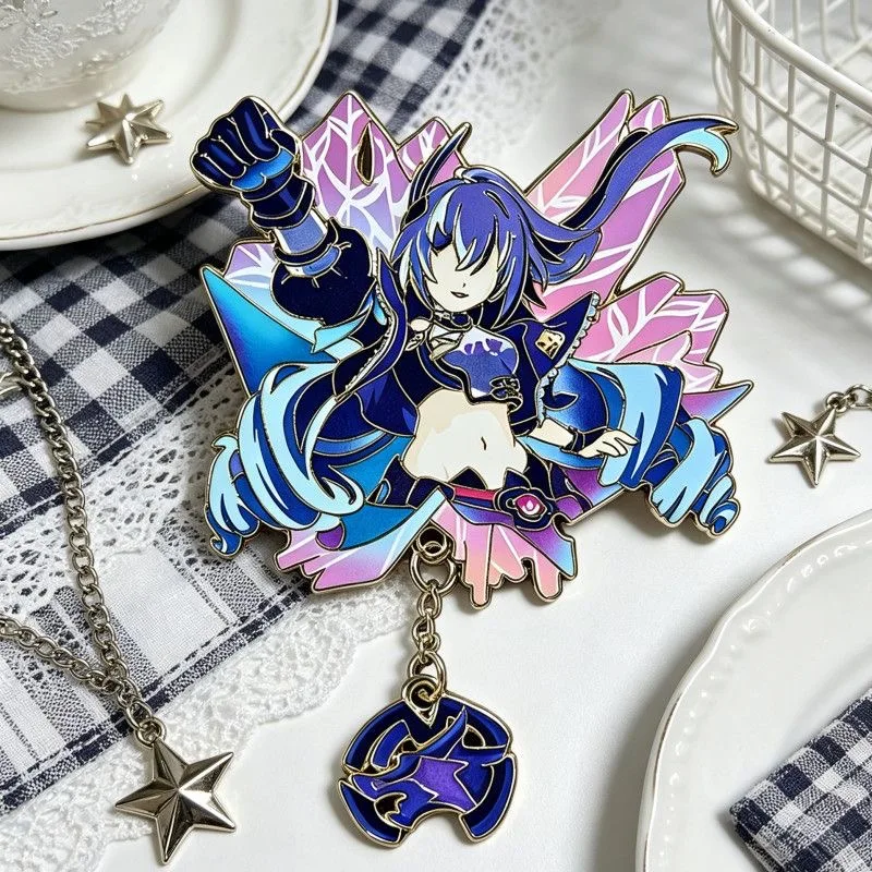 Honkai:Star Rail Cipher Badges Cosplay Anime Cifera Silver Wolf LV.999 Phainon Cartoon Brooches Fans Gifts Backpack Decor image 3