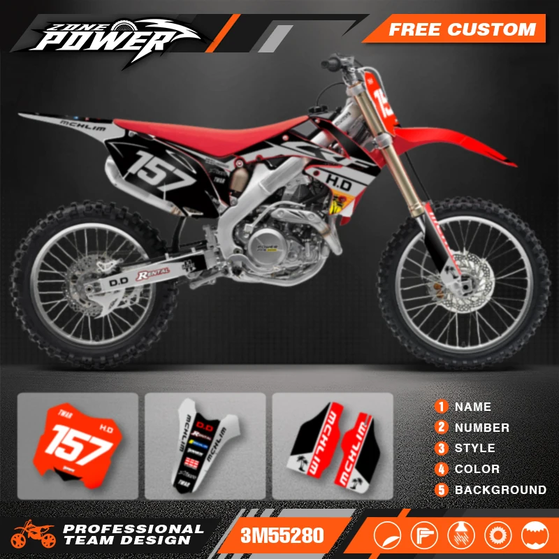 Powerzone Motorcycle Graphic Decal Stickers Kits For Honda CRF450 CRF450R 2009-2011 2012 CRF250 CRF250R 2010 2011 2012 2013 95