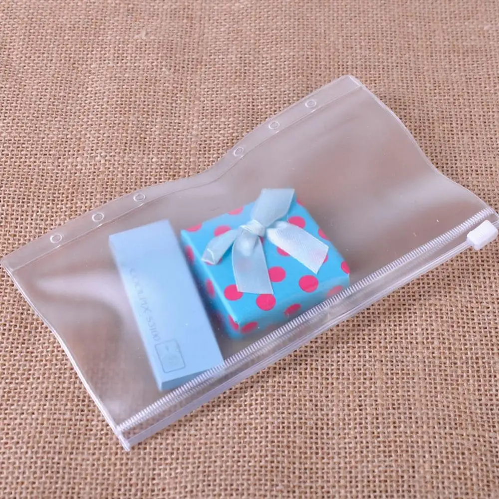 透明な封筒ドキュメントファイルバッグ、ジッパー付きロック、ポケットオーガナイザー、a5、a6、a7