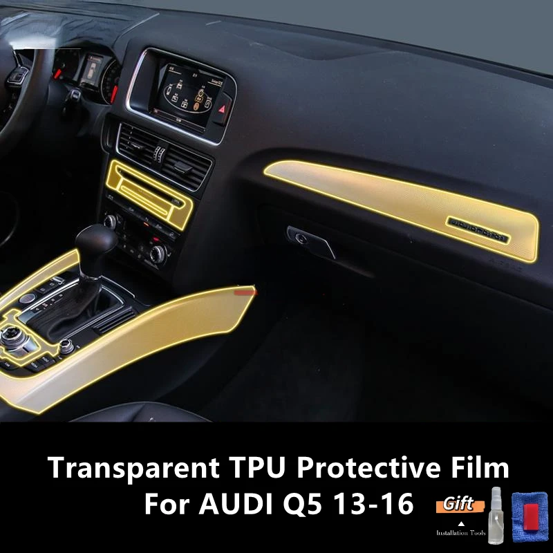 

For AUDI Q5 13-16 Car Interior Center Console Transparent TPU Protective Film Anti-scratch Repair Film Accessories Refit