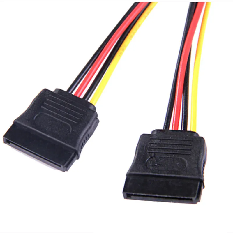 SATA II Hard Disk Power 15Pin SATA Male To 2 Female 15Pin Power HDD Splitter High Quality Y 1 To 2 Extension Cable 20CM