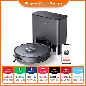 Penyedot Debu Robot ILIFE T20S LDS, 5000 Pa, Dok Kosong Otomatis 60 Hari Lepas Tangan Membersihkan Vakum Dan Mengepel Penyapuan Basah / Kering 12 mesin pembersih lantai penjualan terbaik - №