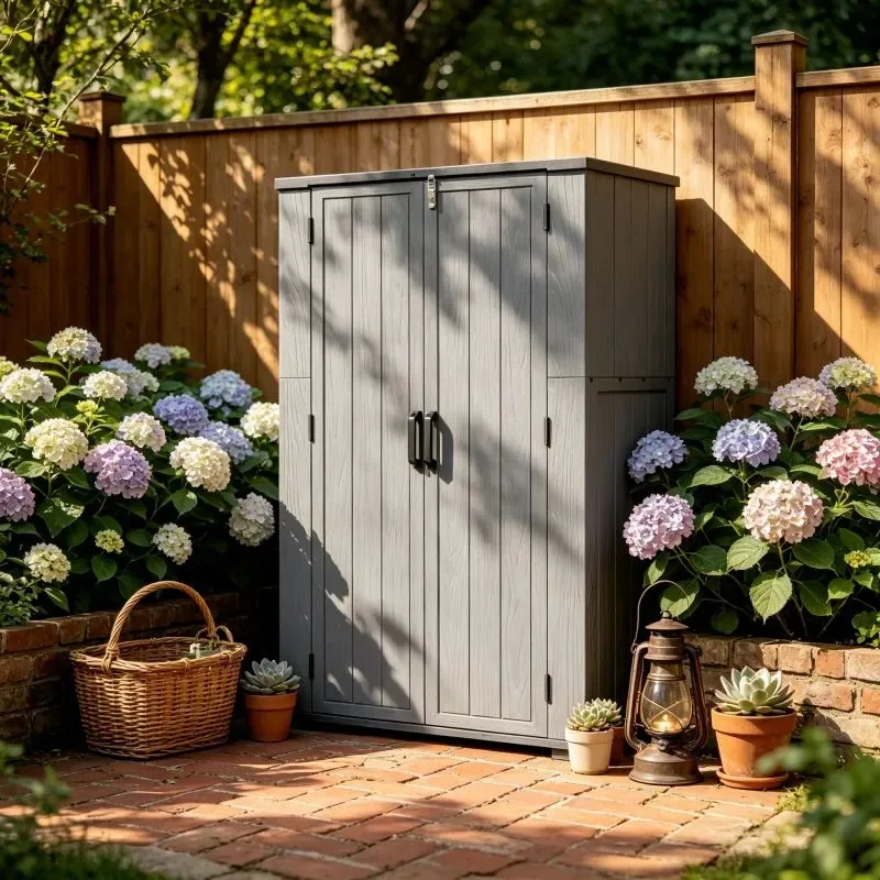 Storage cabinet Double structure Compression resistance and not easy to deform Waterproof sunscreen Garden balcony Tool cabinet