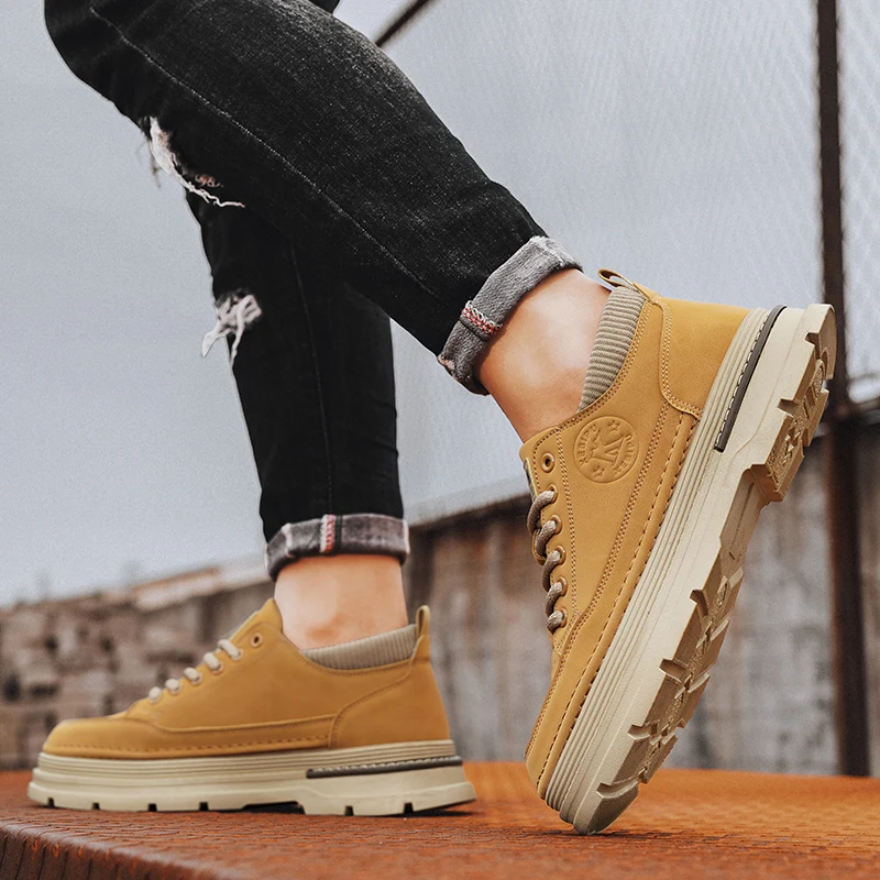 

Уличная рабочая одежда на толстой подошве, повседневная обувь, туфли для досок, модная и универсальная, нескользящая и износостойкая.