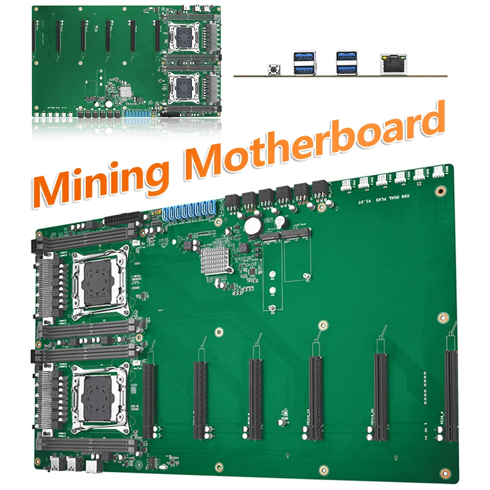 

Материнская плата X99 DUAL PLUS Miner поддерживает DDR4 RAM 256 ГБ LGA 2011-3 V3/V4, разъем процессора, материнская плата компьютера 4 *USB3.0 8 * SATA3.0