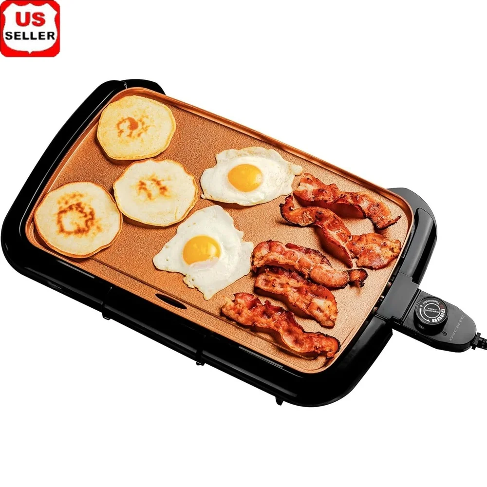Plancha eléctrica Superficie de cocción antiadherente Aparato de cocina portátil de 16 x 10 pulgadas con control de temperatura Fácil limpieza Ideal