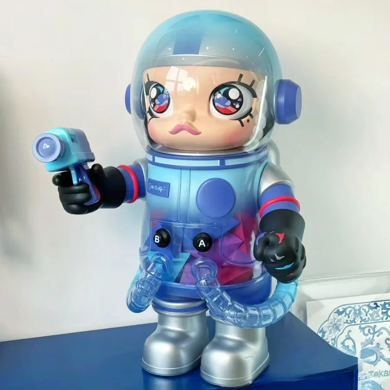 Original Molly 400% Artwork Blue Geometry Figure Mega Space Molly Artist Collaboration Collection Doll Art Toy Home Decoration