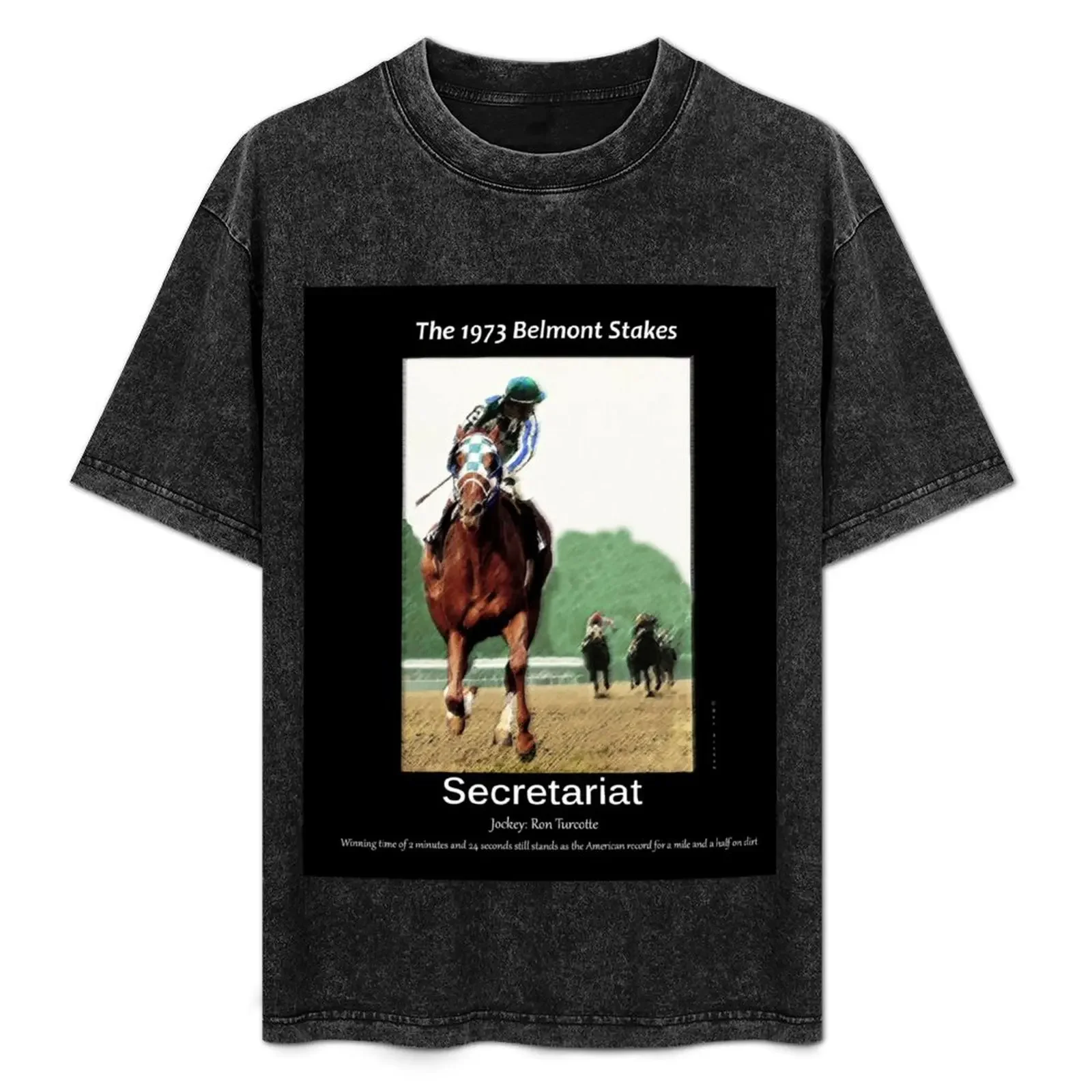 

Secretariat Winning the 1973 Belmont Stakes T-Shirt cute tops topping graphics t shirt for men