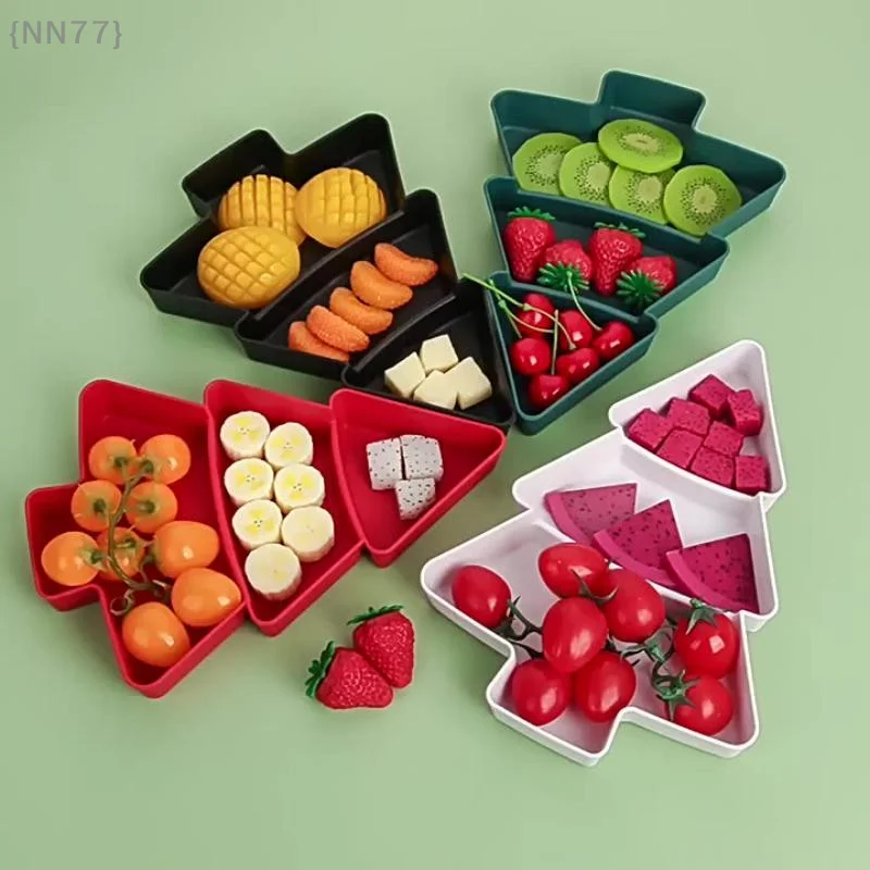

New Christmas Tree-Shaped Divided Fruit Plate - Snack & Melon Storage Tray, Home Tabletop Decor & Organizer