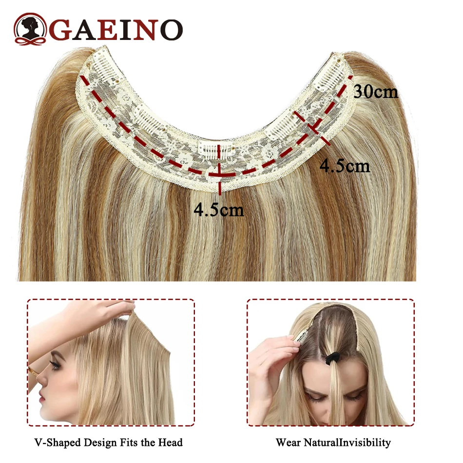 V-Shaped Hair Extensions With 5 Secure Clips P12-613# Ombre Highlight Straight Natural Hairpiece Clip In Human Hair Extensions