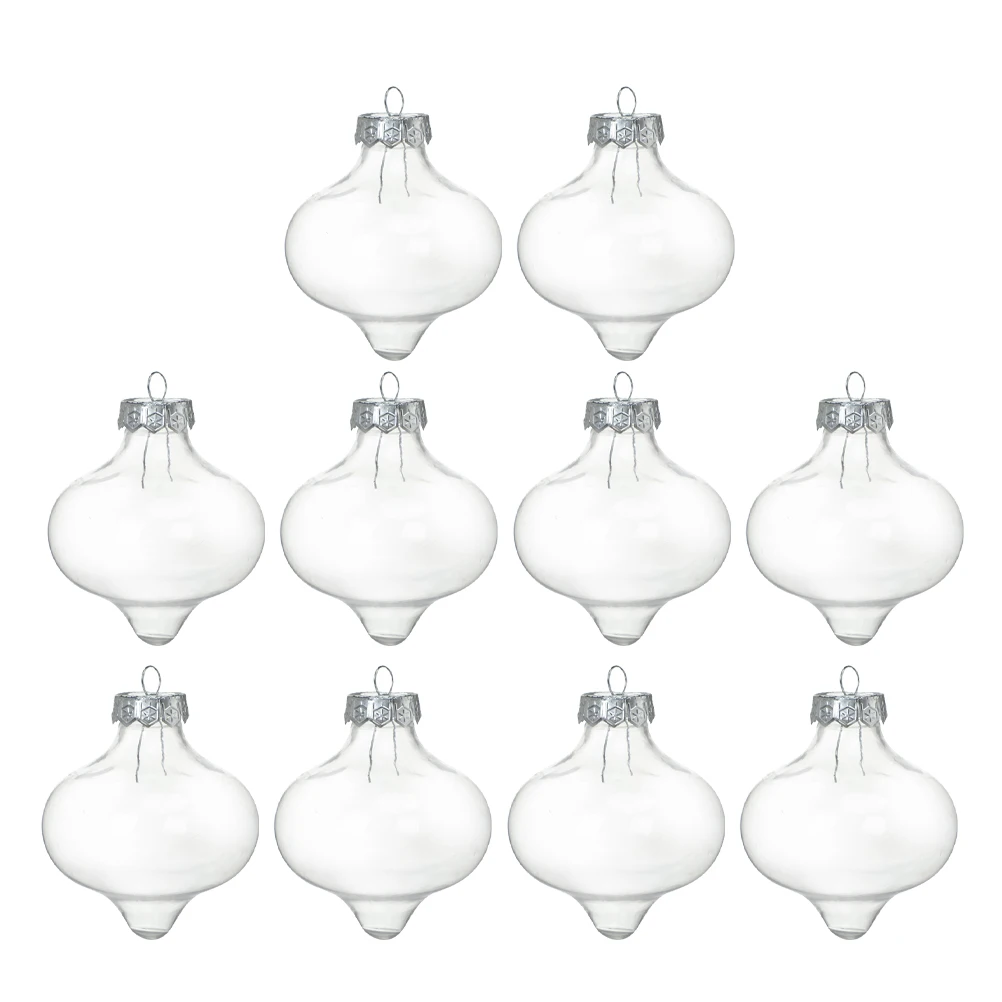 

10pcs Christmas Light Bulb Shaped naments Clear Fillable Decorations Irregular Hollow Balls For Tree Party Holiday