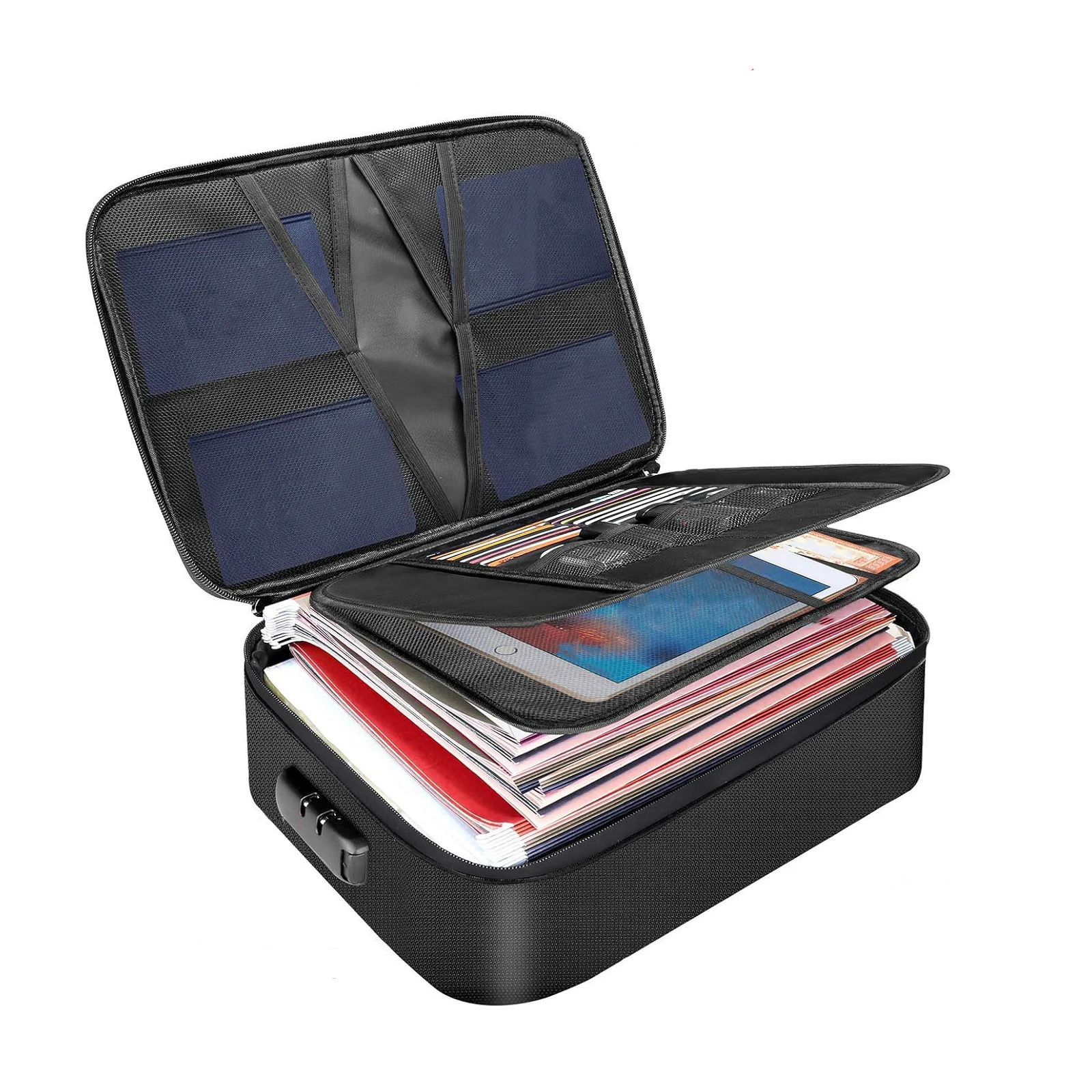 

Огнестойкий кейс для хранения документов с замком, водонепроницаемый сейф с молнией для офиса, ноутбука, файлов, подарков