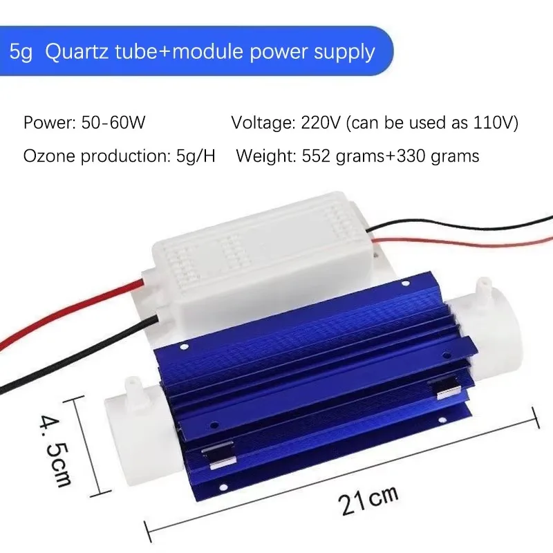 Ozone Generator Replacement Ozone Tube 3G 7G 10G Used for Tap Water Purification Sterilization and Water Treatment Disinfection