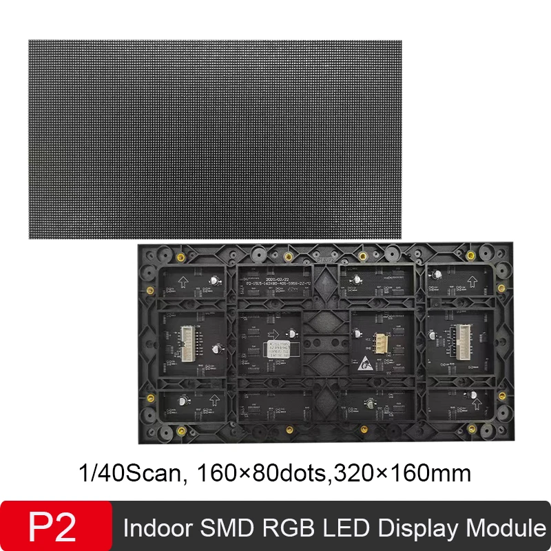 

P2 Full Color Indoor 320*160mm SMD1515 Small Pitch P2 RGB Panel,DIY Indoor HD Video Wall LED Module 1/40Scan 160x80 Pixels