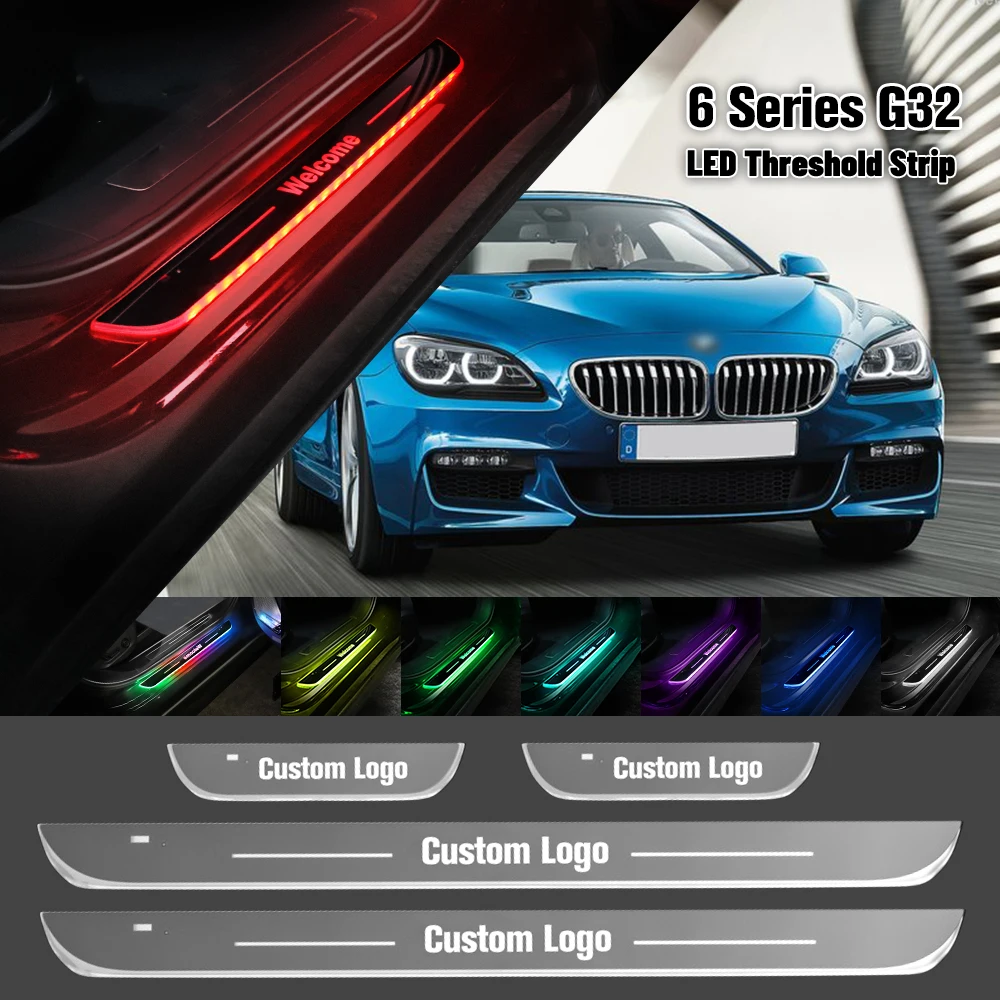 

For BMW 6 Series G32 2018-2021 Car Door Sill Light Customized Logo LED 2019 2020 Welcome Threshold Pedal Lamp Accessories