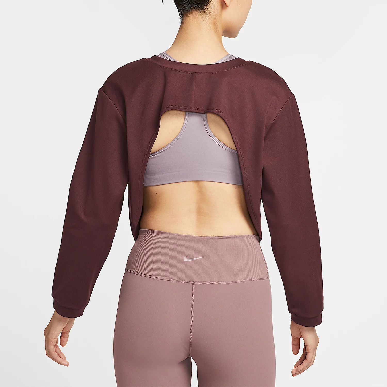 Nike genuine Dri FIT women's loose front and back, fashionable long sleeves IH8609-652