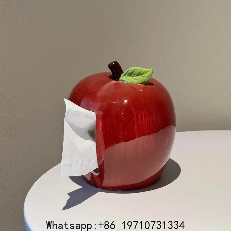 

Creative Ceramic Real Apple Drawer Box Living Room Table Ornaments
